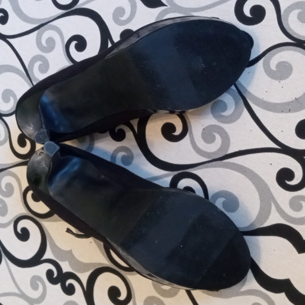 SM New York Black Suede and Patent Leather Open-toed Heels Sz 7.5 - Picture 5 of 10